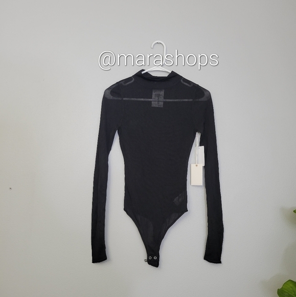 Good American Mock Neck Sheer Bodysuit - Picture 3 of 9